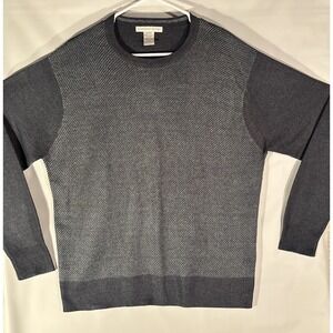 Geoffrey Beene Pull Over Sweater Men's Extra Large Dark Grey Knit Soft Warm